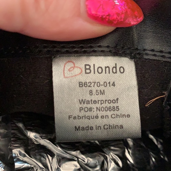 Blondo Elani waterproof black motorcycle style studded boots 8.5M - Picture 6 of 6